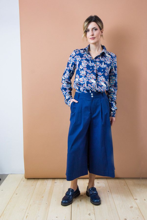 Gonna pantalone Posidonia in cotone stretch - M