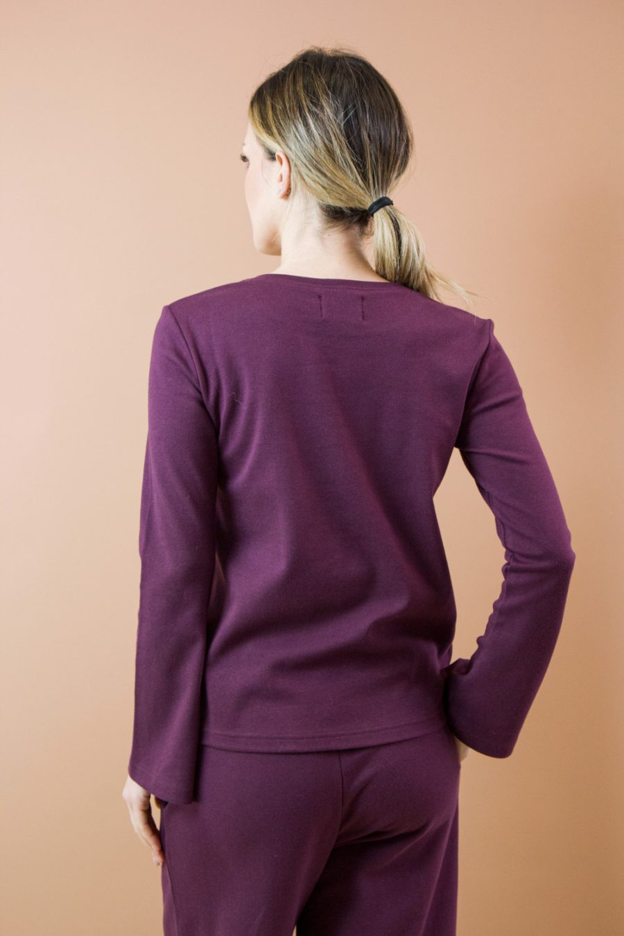 T-shirt a manica lunga Amarillo in cotone interlock biologico - immagine 4