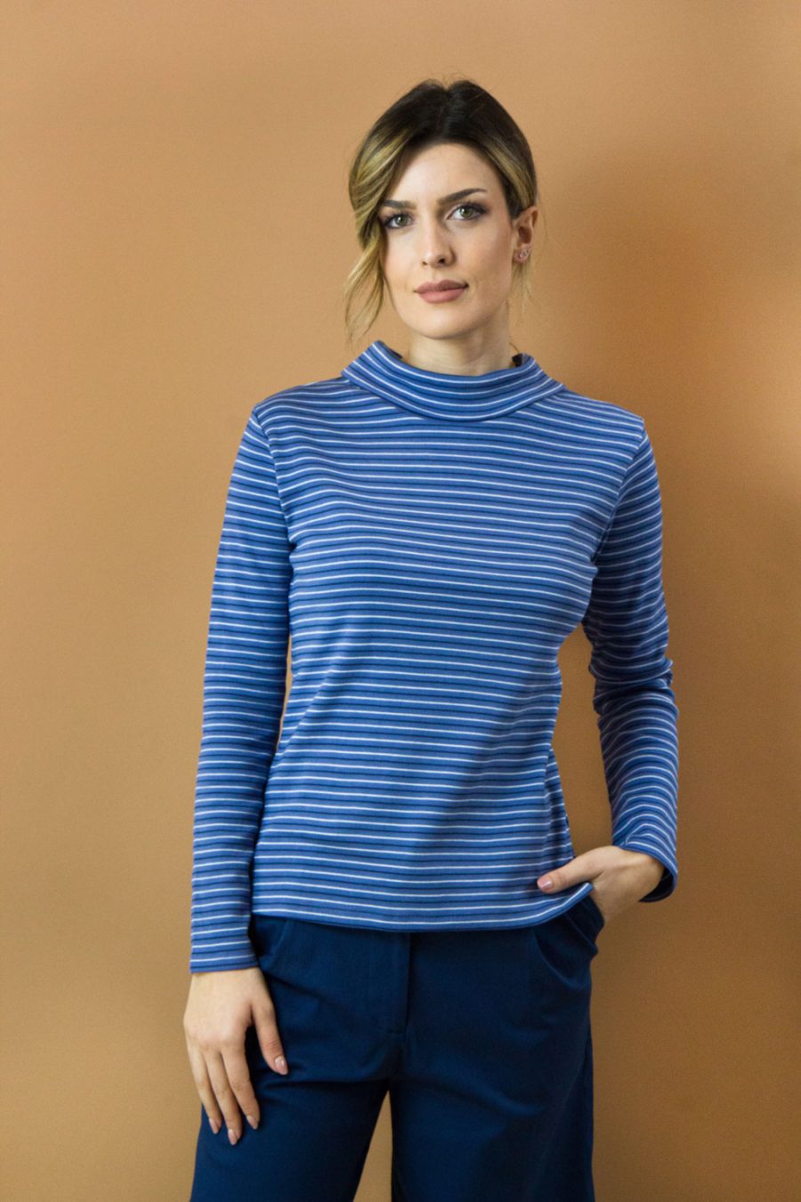 T-shirt a manica lunga Bateau Turtle in cotone interlock biologico