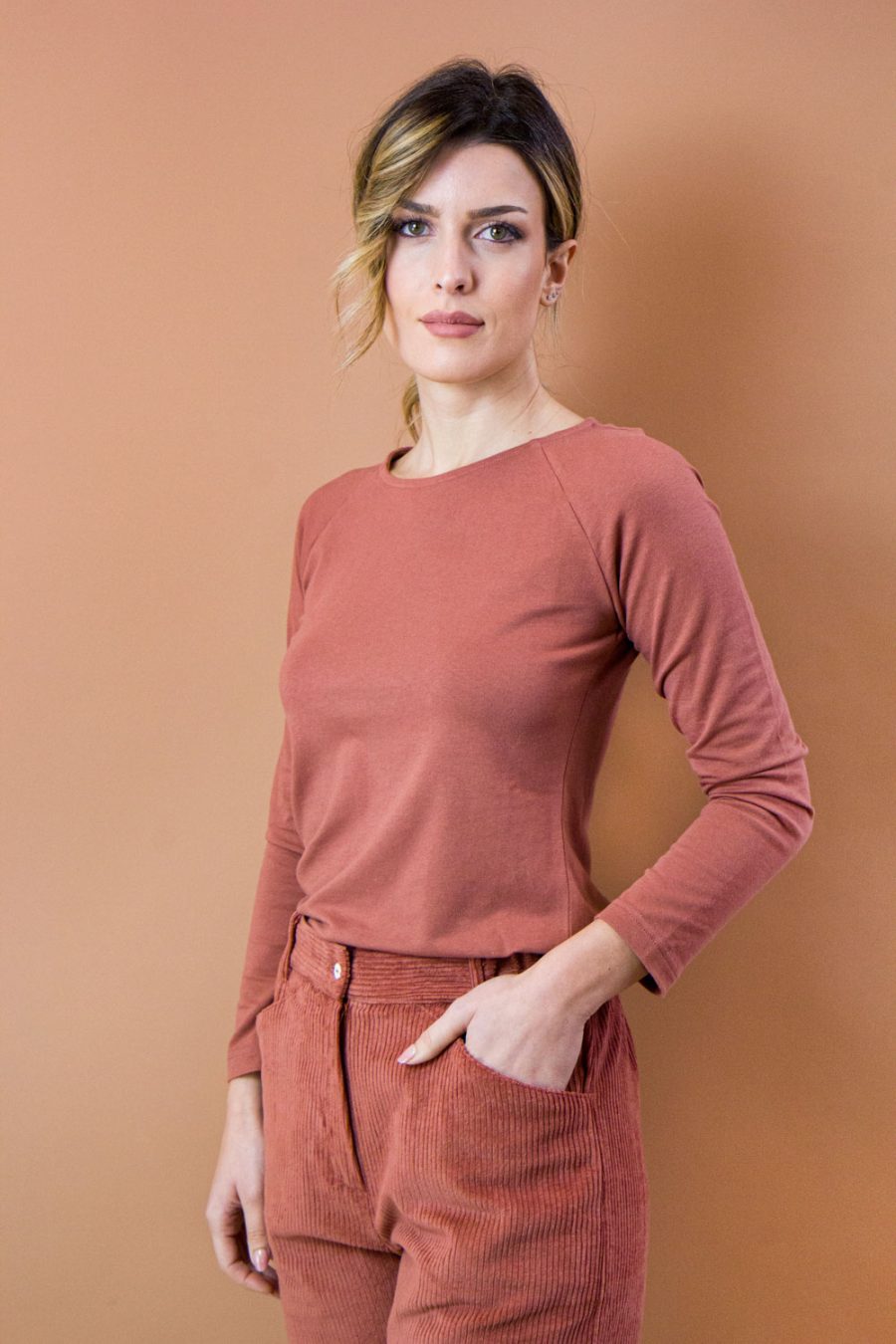 T-shirt a manica lunga Aneto in jersey di cotone biologico stretch - immagine 3