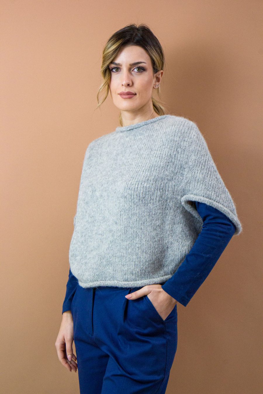 Poncho Anice in alpaca superfine - immagine 2