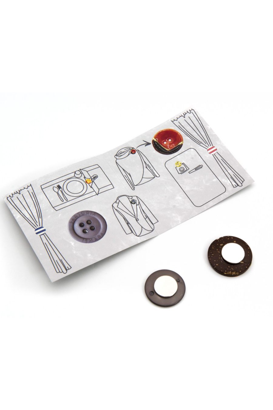 Bottone magnetico in cocco smaltato viola - immagine 5