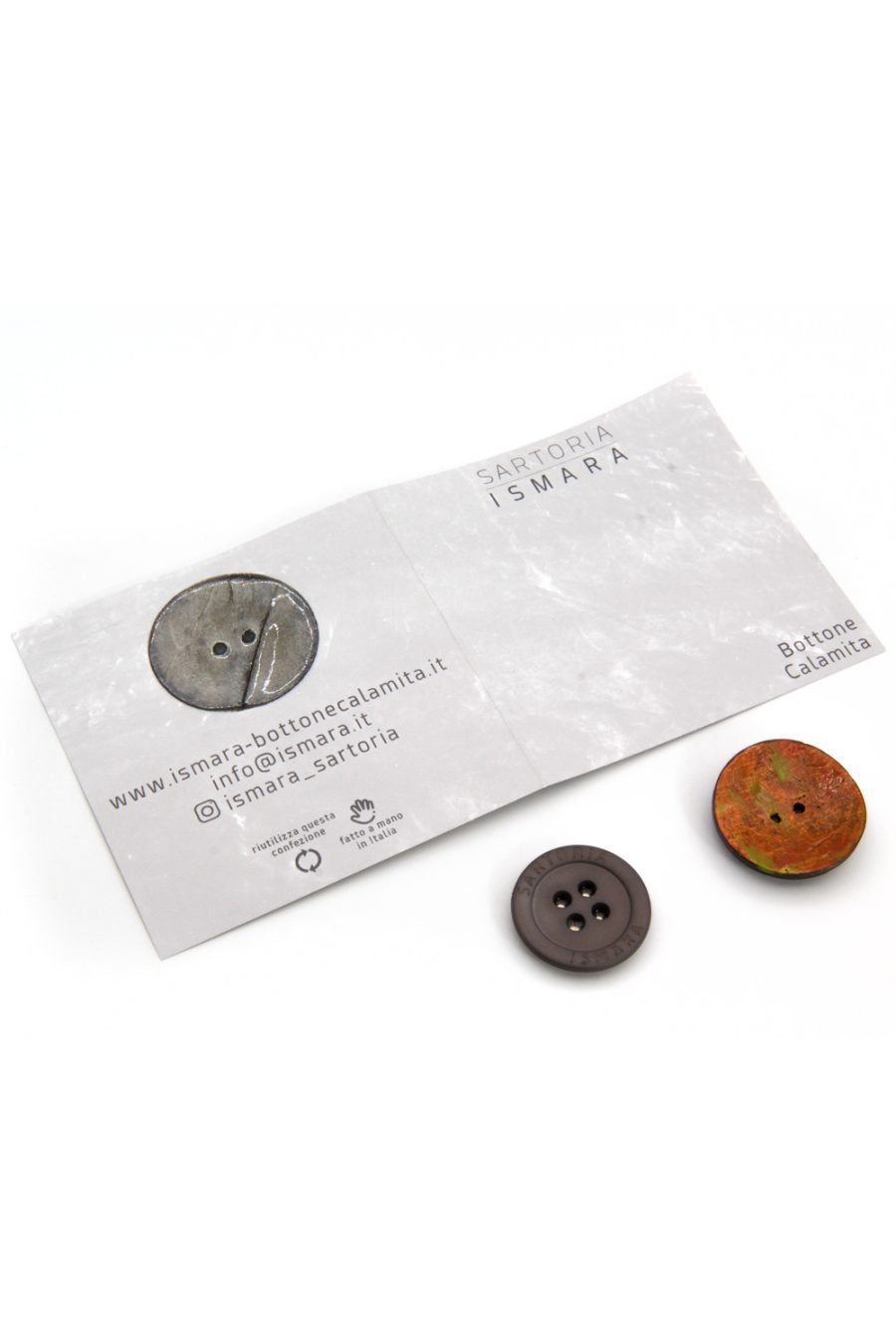 Bottone magnetico in cocco smaltato arancio - immagine 2