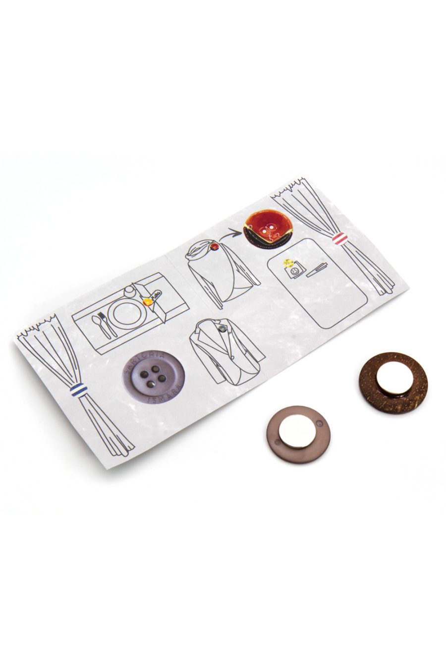 Bottone magnetico in cocco smaltato arancio - immagine 4