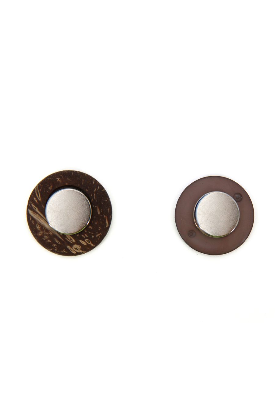Bottone magnetico in cocco smaltato disegno geometrico - immagine 3