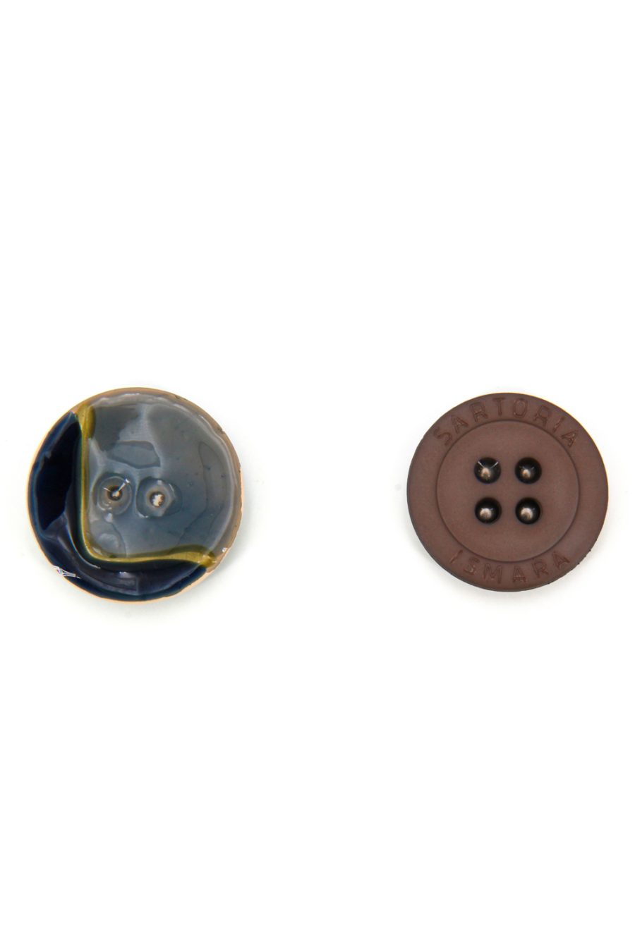 Bottone magnetico in cocco smaltato disegno geometrico