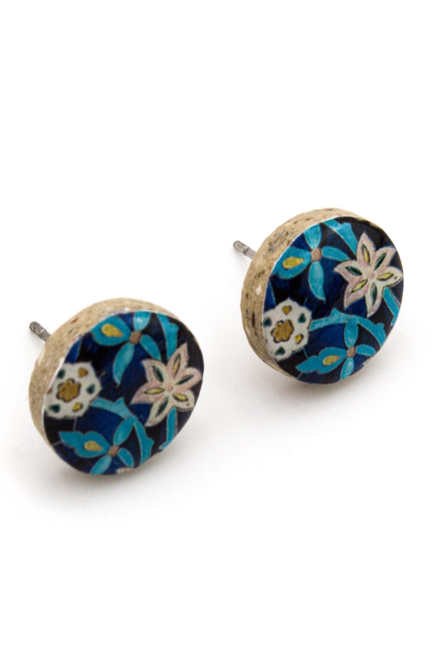 Orecchini a bottone in ceramica decorata  Shirin - immagine 2