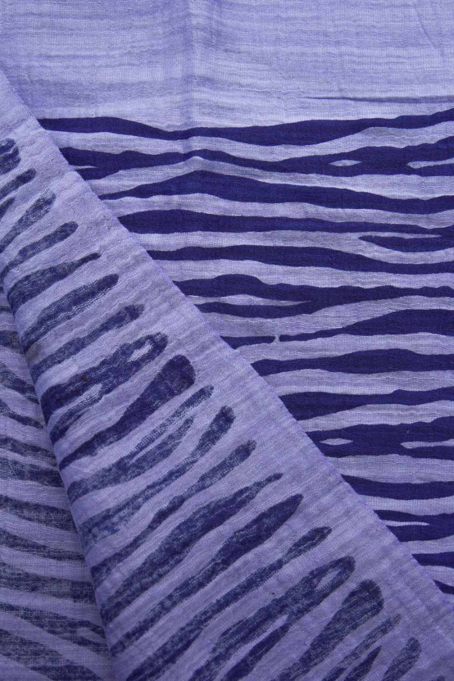 Sciarpa in cotone e seta stampa Onde, avio - immagine 2
