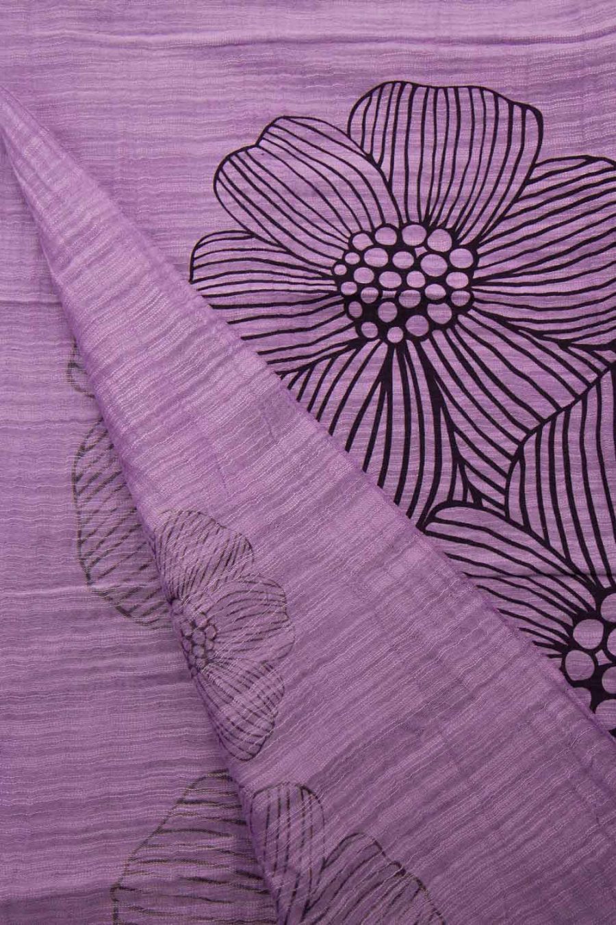 sciarpa in cotone e seta stampa Anemone, lavanda - immagine 3