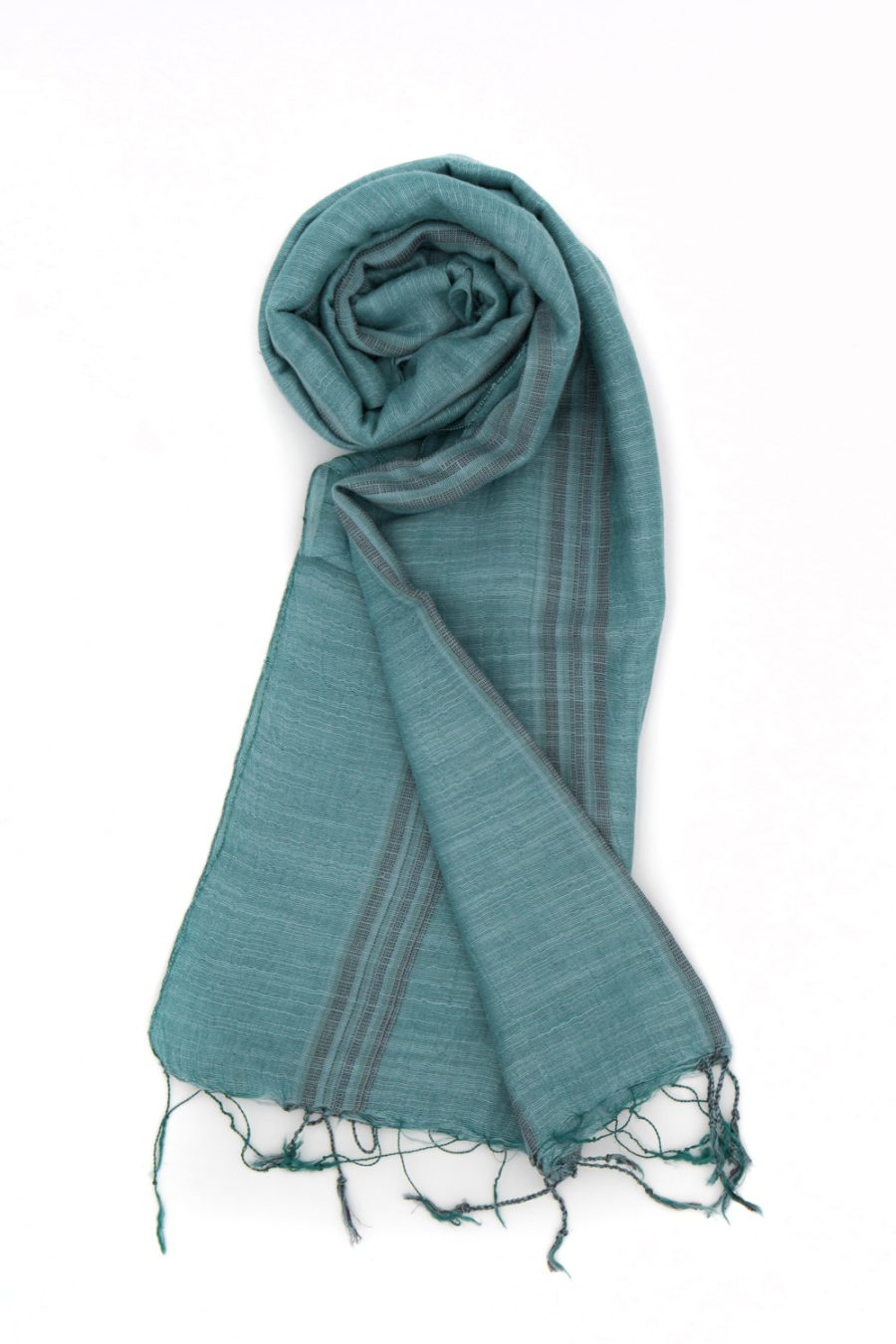Sciarpa in cotone e seta, azzurro - immagine 2