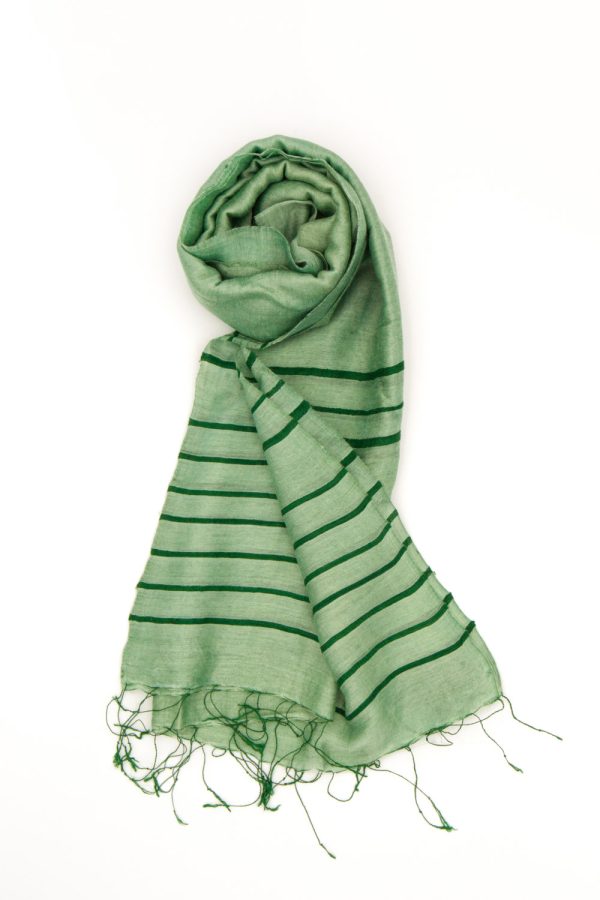 Sciarpa in viscosa e seta, malachite