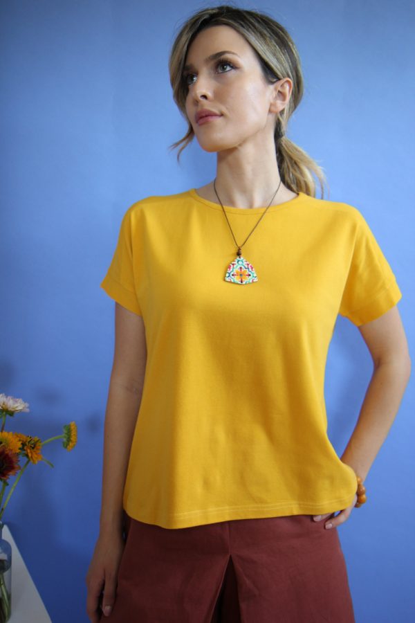 T-shirt Saffira in jersey di cotone biologico stretch