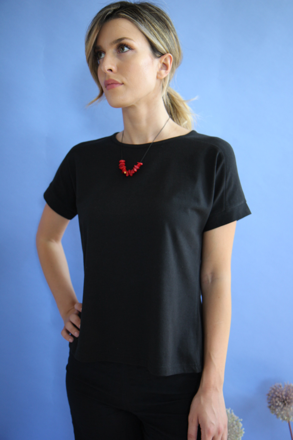 T-shirt Saffira in jersey di cotone biologico stretch