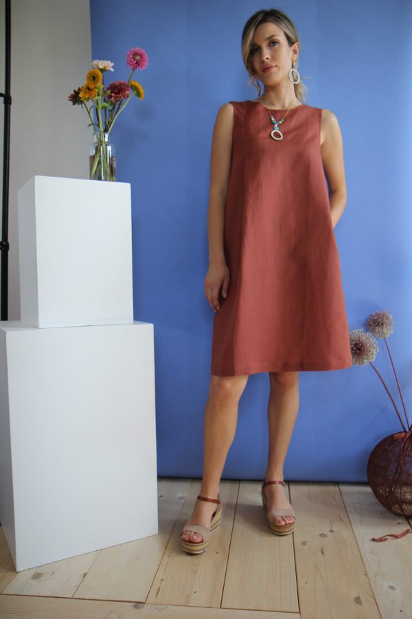 Abito Rita in misto lino e cotone