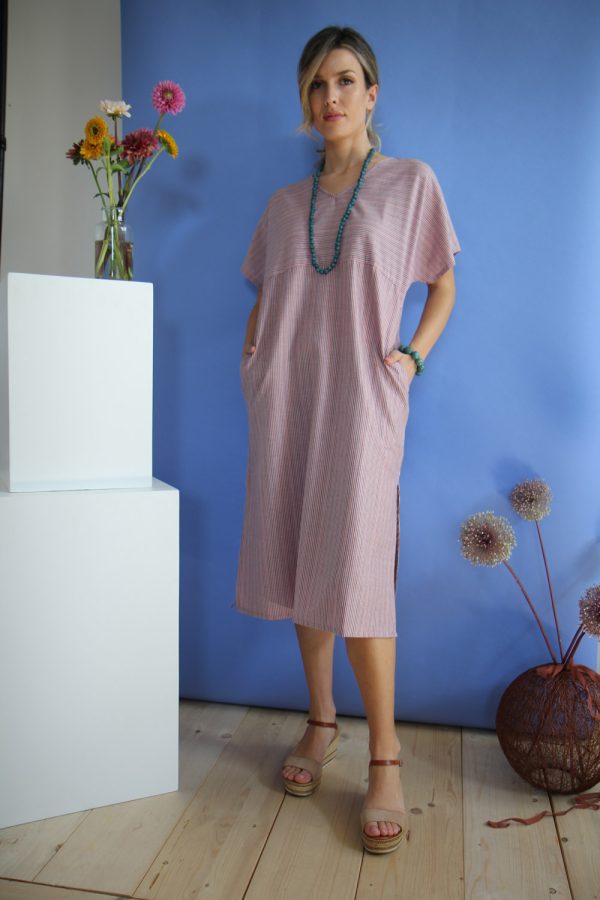 Abito Alisha in cotone multirighe