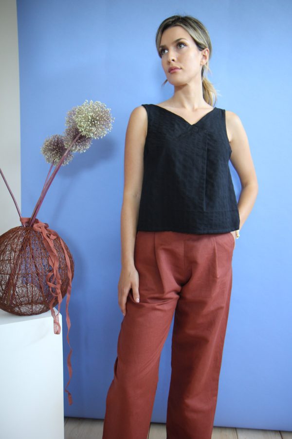 Top Cloe in cotone seersucker