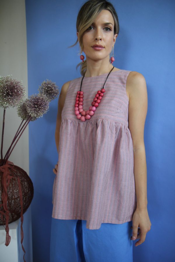 Top Alice in cotone multirighe