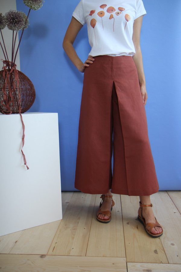 Pantalone Zoe in misto lino e cotone
