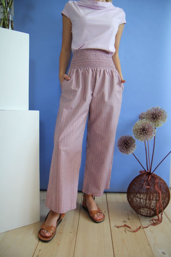 Pantalone Sylvie in cotone multirighe