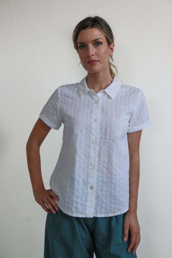 Camicia Amaranto cotone seersuker