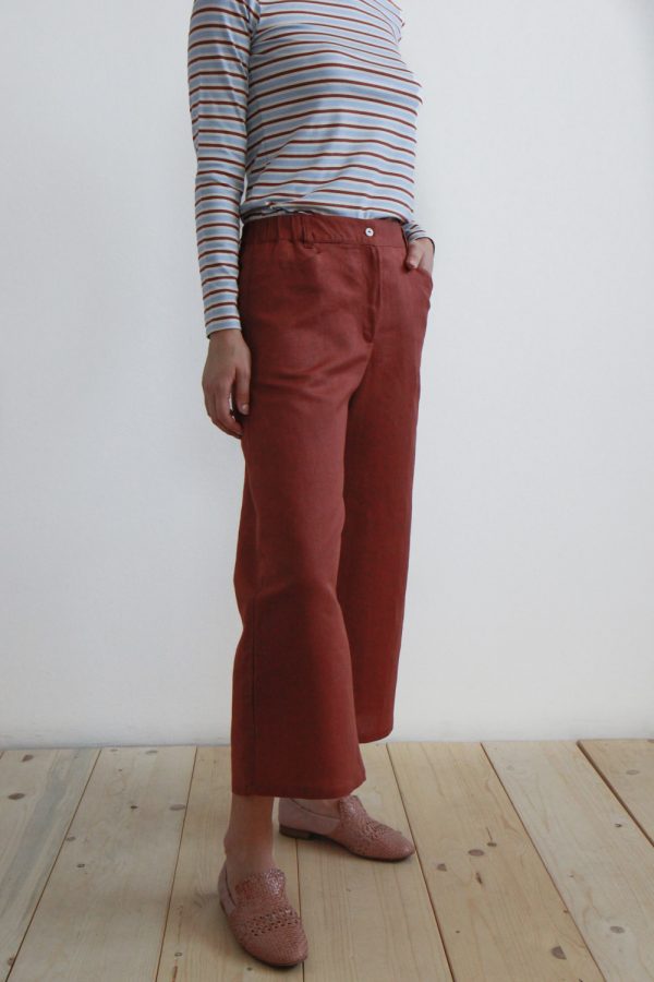 Pantalone Vite in misto lino e cotone