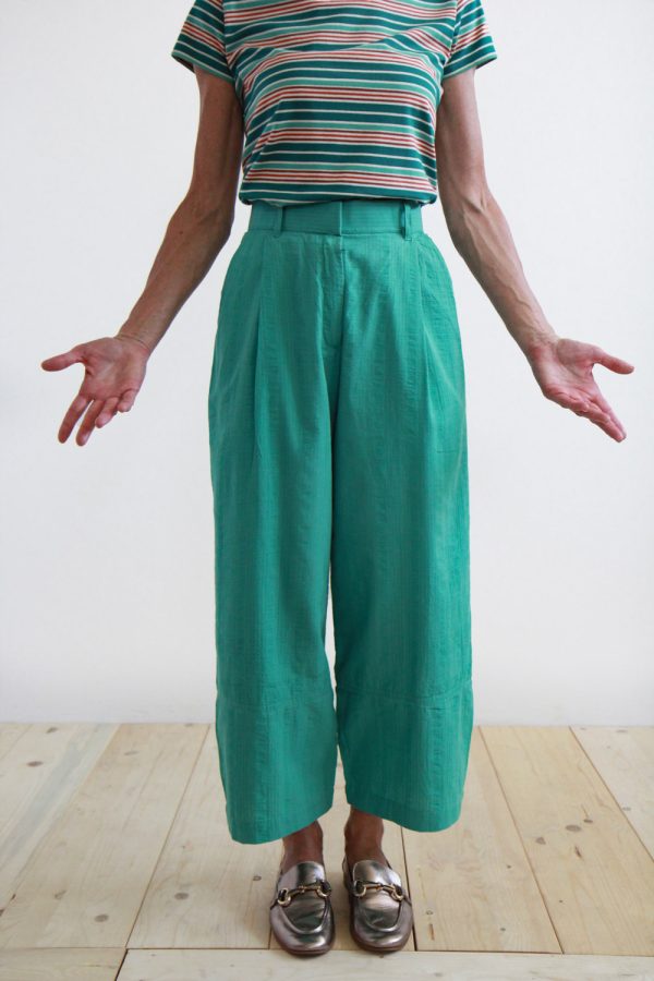 Pantalone Baggy in cotone seersucker