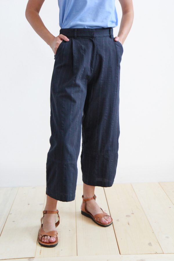 Pantalone Baggy in cotone seersucker