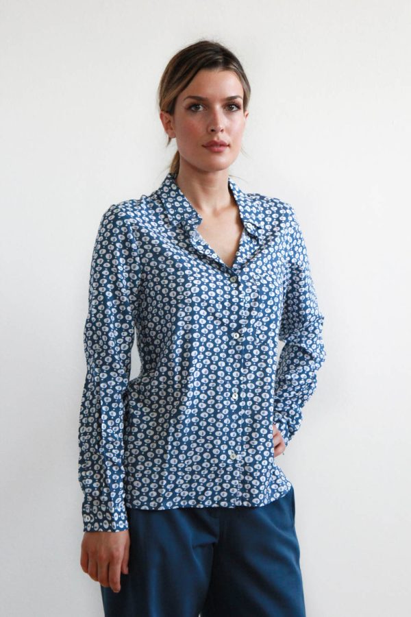 Camicia Lavanda in viscosa stampata