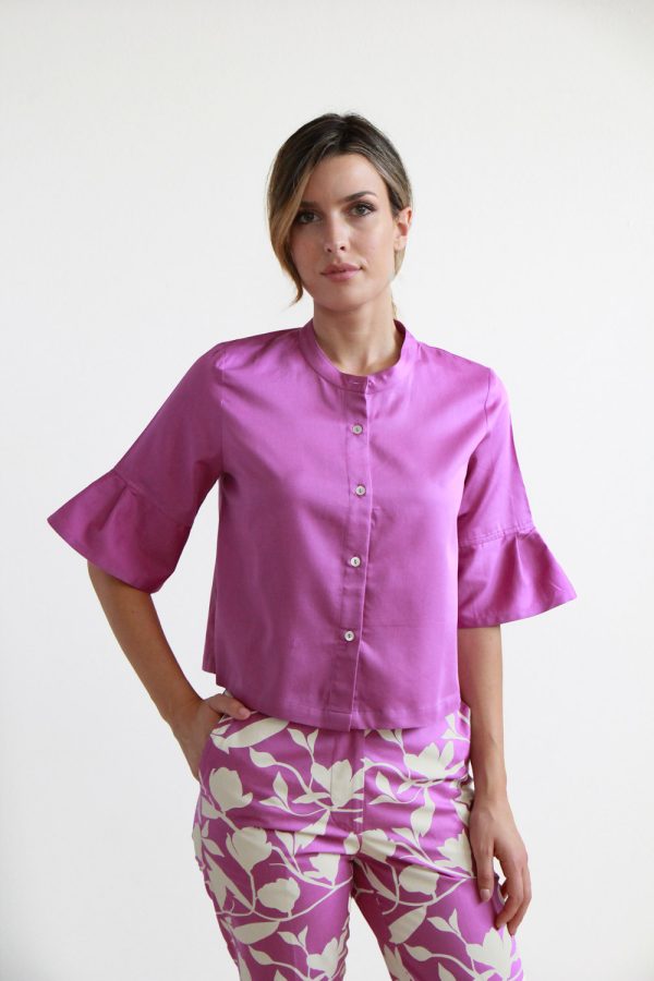 Camicia Prunella in cotone satin