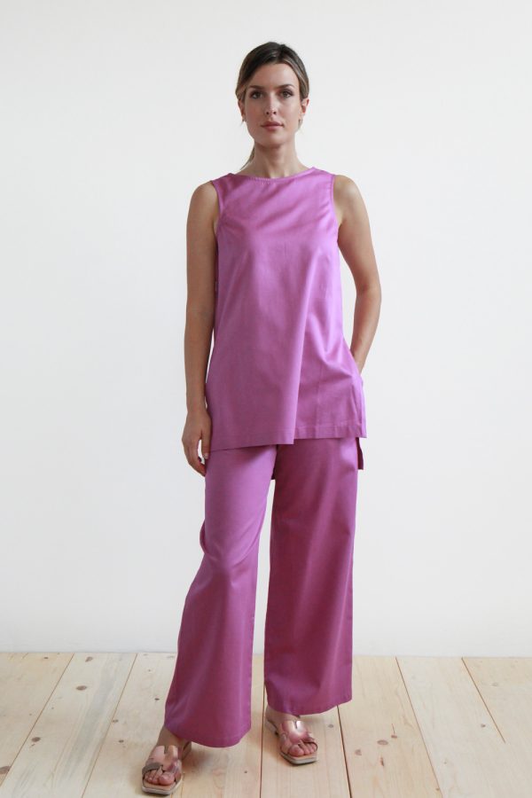 Top lungo Iris in cotone satin