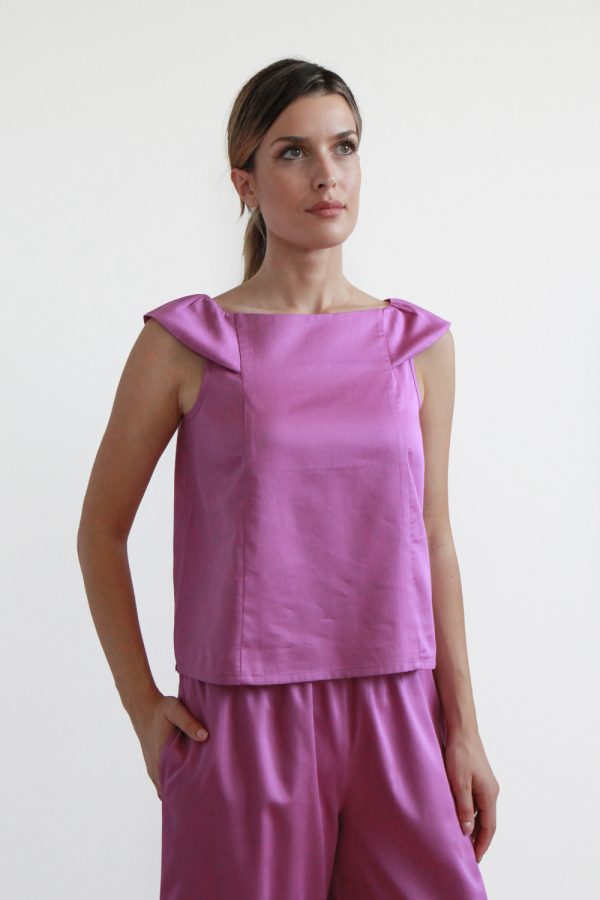 Top Manioca in cotone satin
