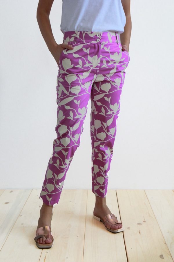 Pantalone Faggio in cotone stampato