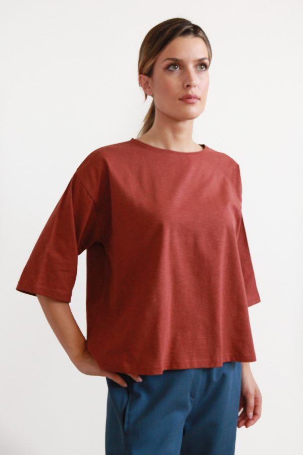 T-shirt Garofano in jersey di cotone biologico