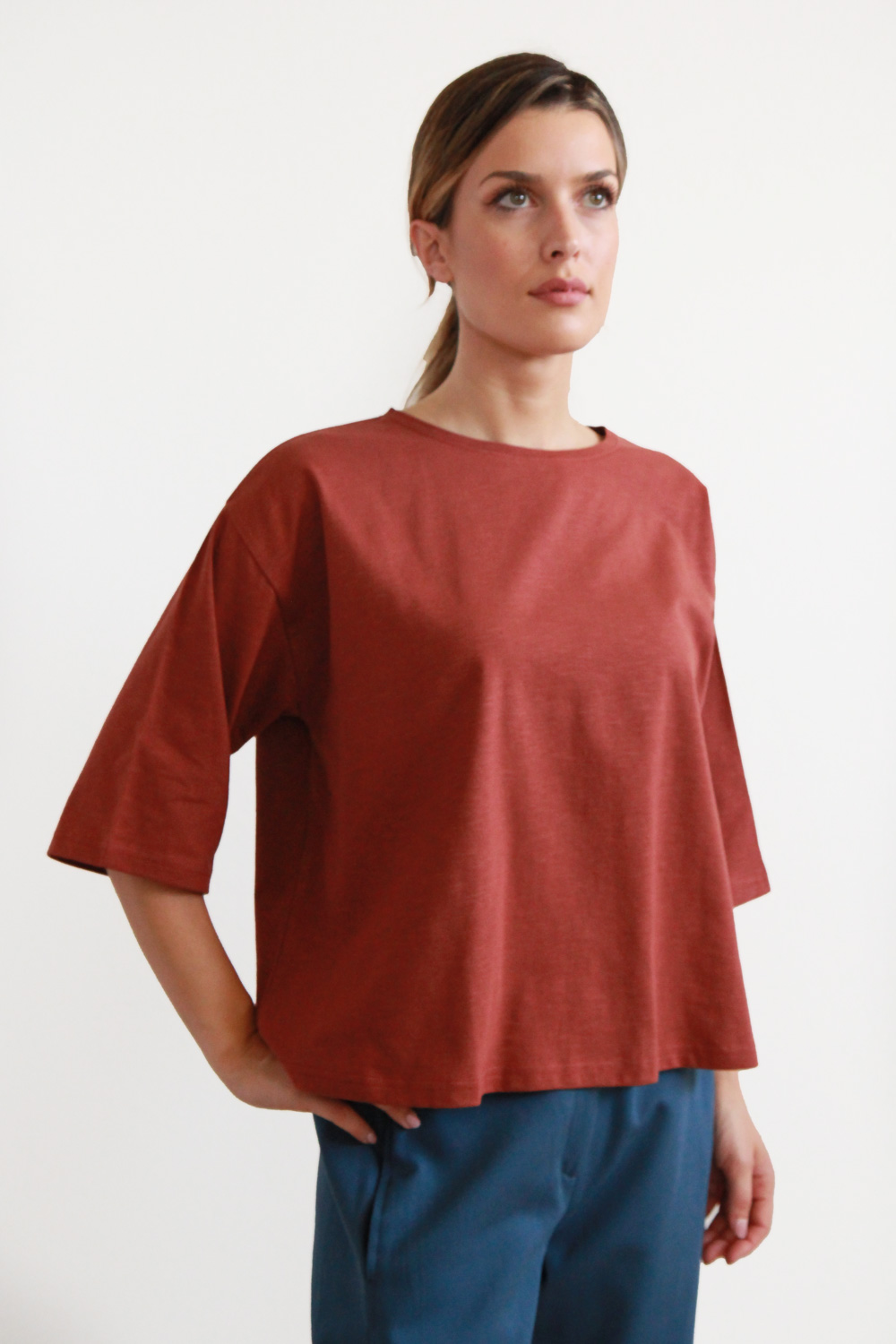 T-shirt Garofano in jersey di cotone biologico