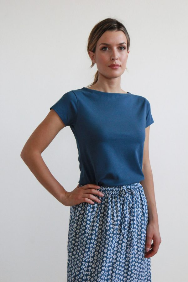 T-shirt Tea in jersey di cotone biologico stretch