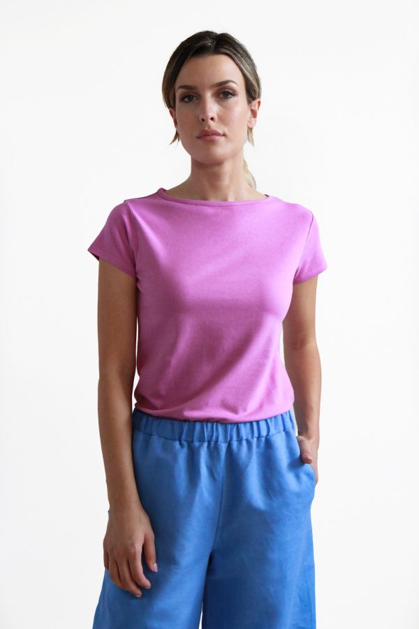 T-shirt Tea in jersey di cotone biologico stretch