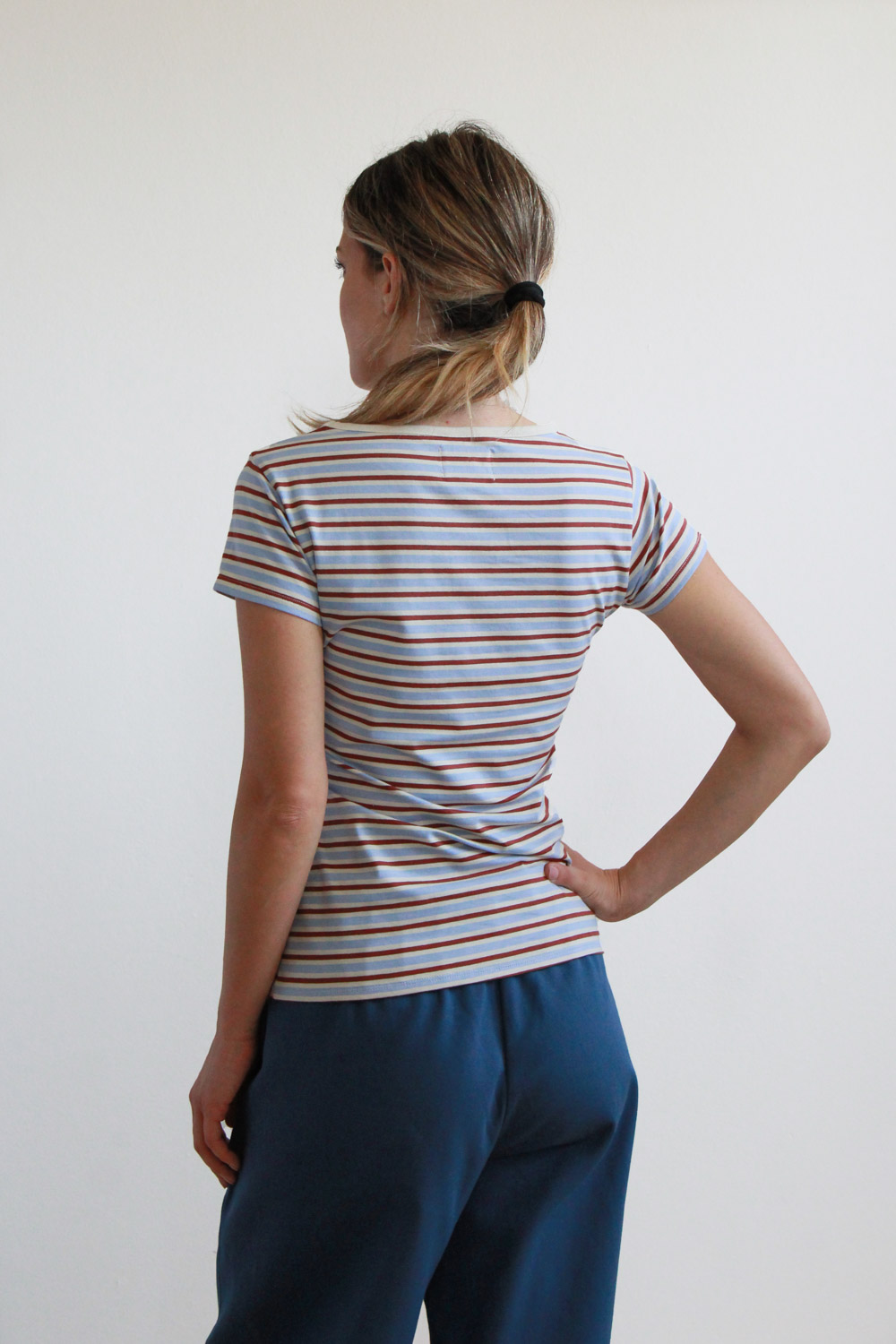 T-shirt Tea in jersey di cotone biologico stretch a righe - immagine 3