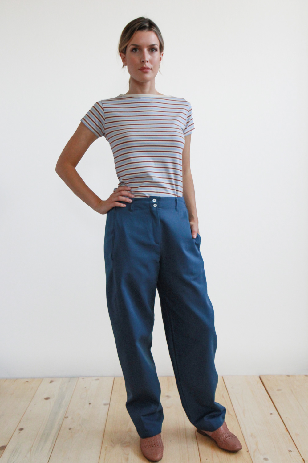 T-shirt Tea in jersey di cotone biologico stretch a righe - immagine 4