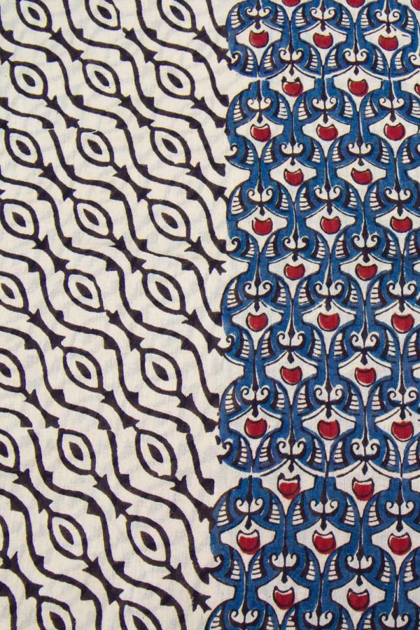 Pareo cotone stampa a mano blockprint disegno Fiore di Pavone