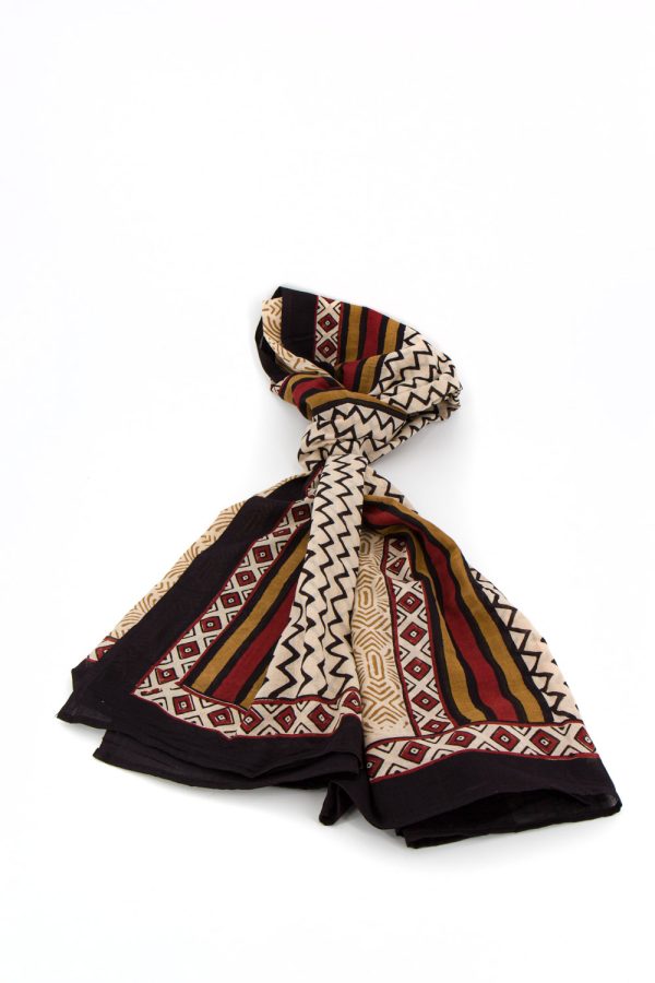 Pareo cotone stampa a mano blockprint disegno Geometrie