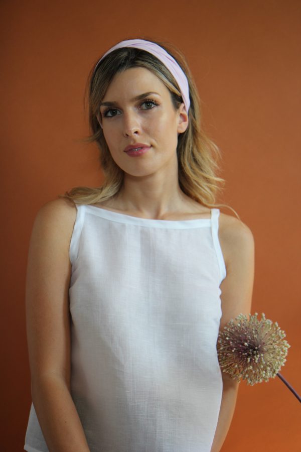 fascia per capelli in jersey di cotone stretch loto