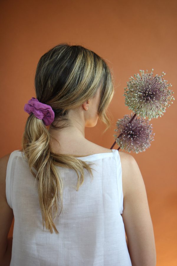 elastico per capelli in jersey di cotone stretch bocciolo di rosa