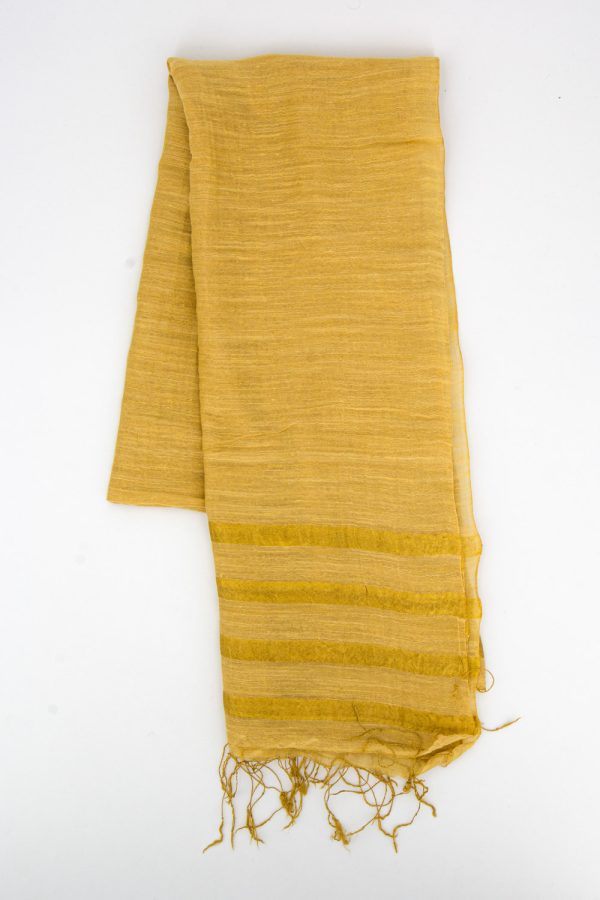 Sciarpa in viscosa e seta, giallo curcuma