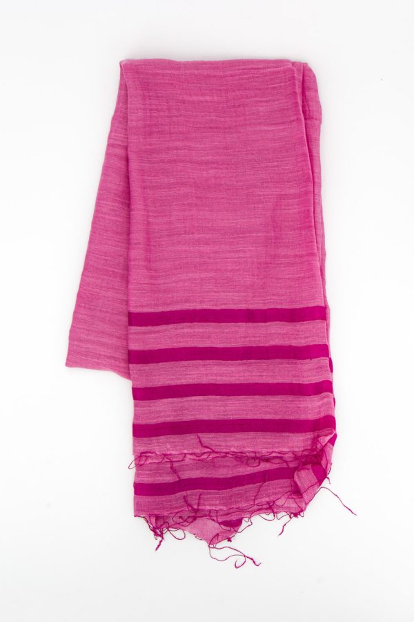 Sciarpa in viscosa e seta, rosa malva