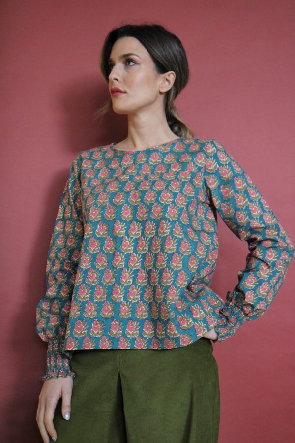 Blusa Ila, block print Elleboro