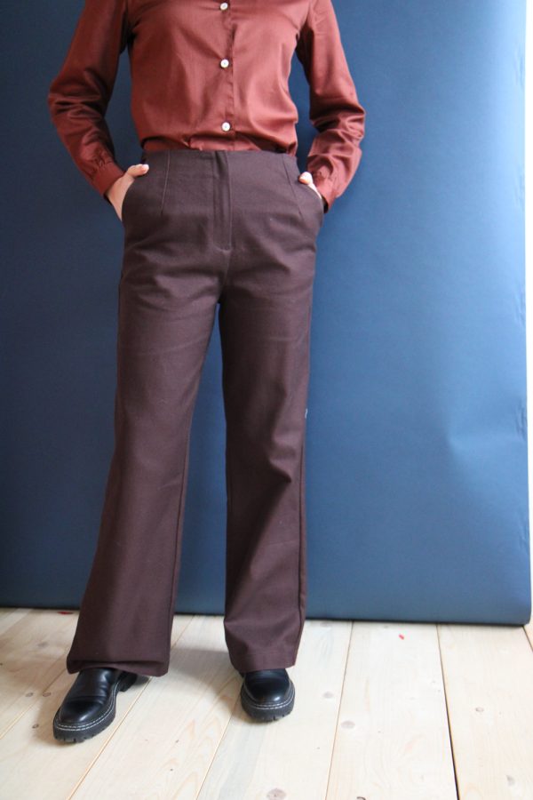 Pantalone Ayla cotone-lana cioccolato