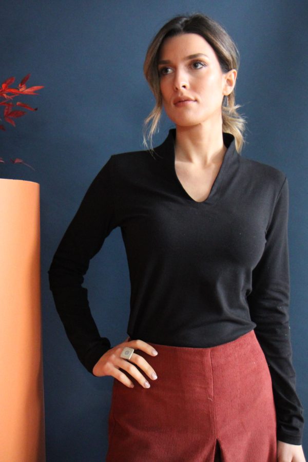 Maglia Pani jersey stretch bio nero