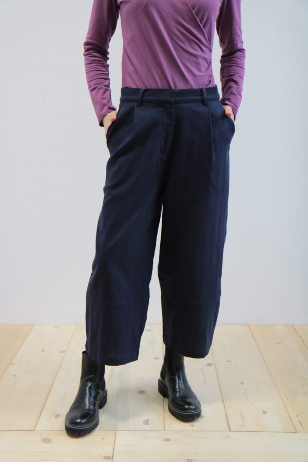 Pantalone Baggy twill cotone blu navy