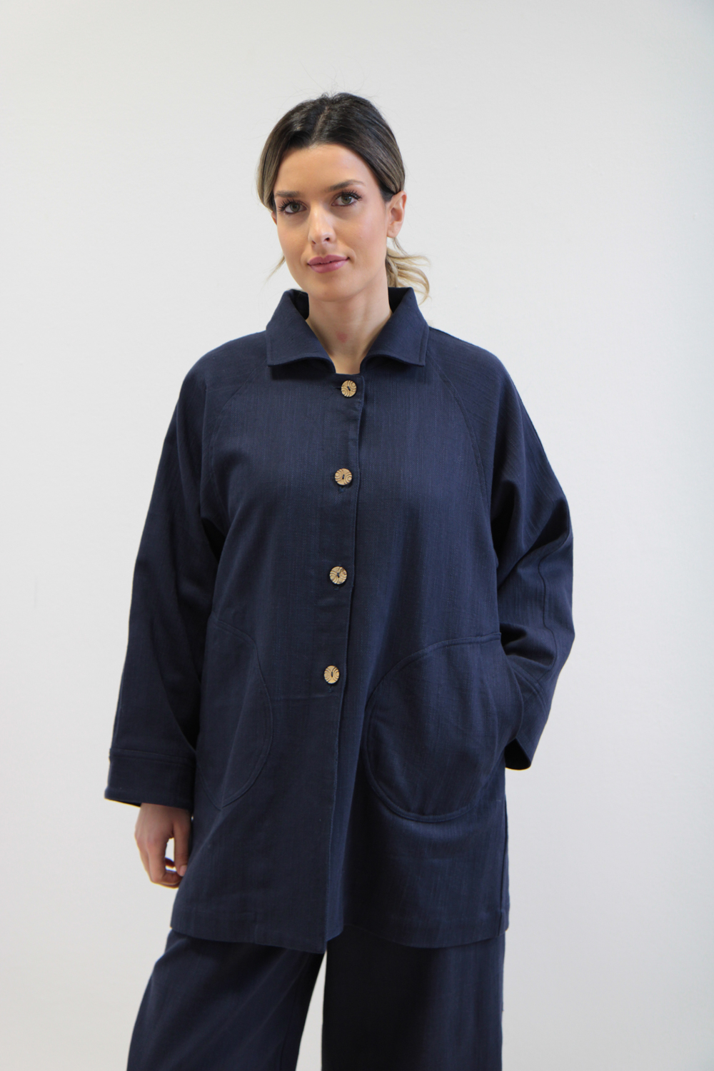 Giacca Cardo twill cotone blu navy - immagine 2