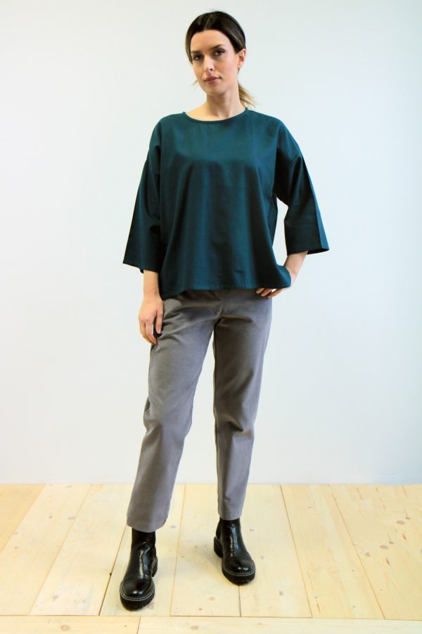 Pantalone Erica velluto a coste grigio